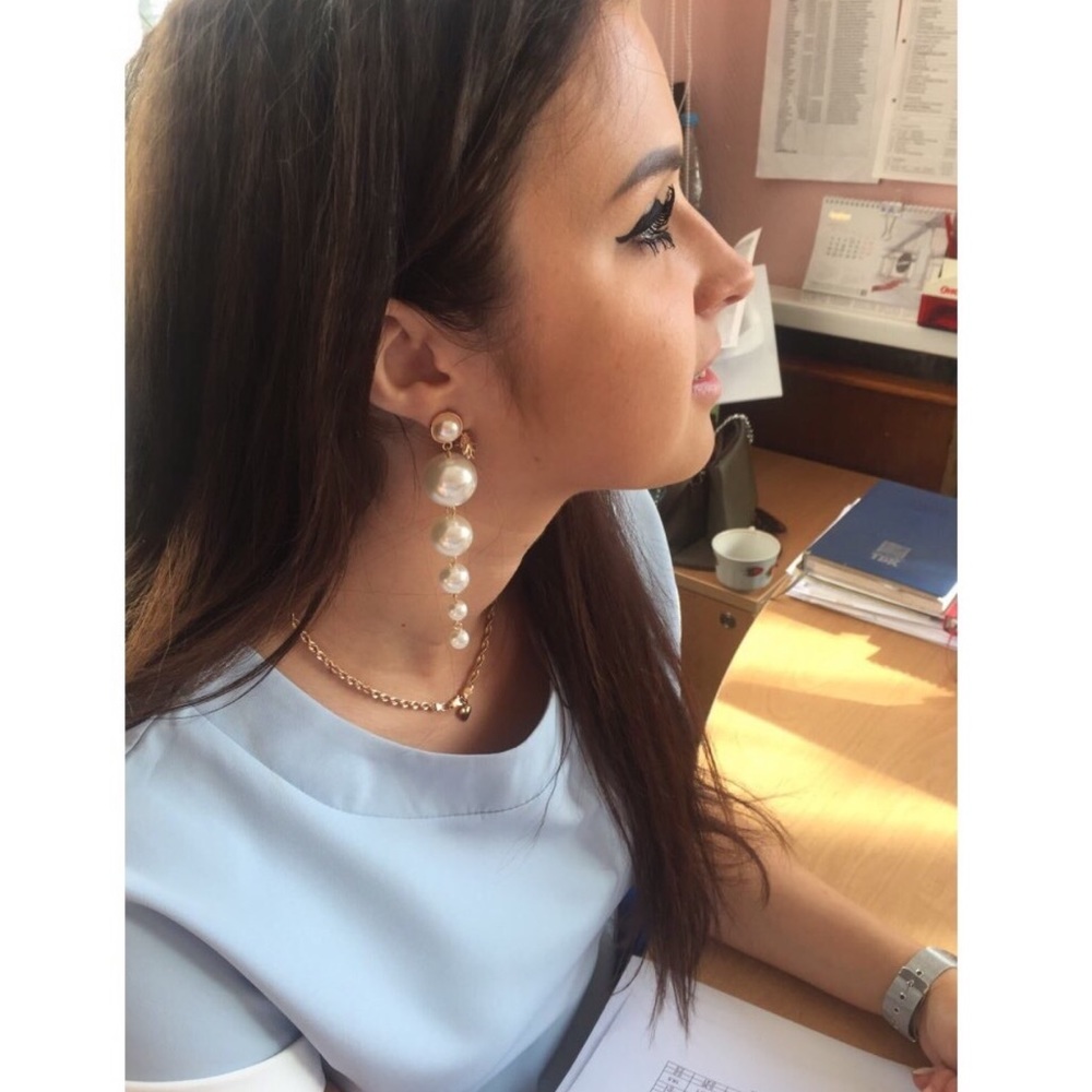 Fashion pearl long earrings - Picture 4 of 5